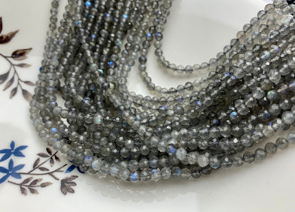 BEST DEAL 3-3.5 mm AAA Faceted Round Labradorite Gemstone Beads Genuine Natural Micro Faceted Labradorite Beads 15.5 Inches Strand #2651