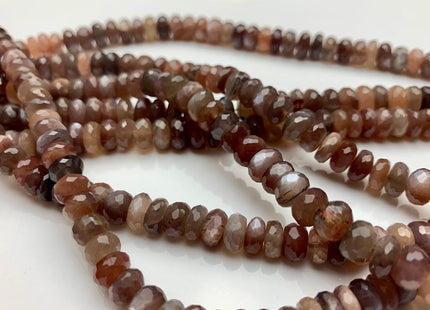 6mm 8mm 9mm AAA Gorgeous 100% Natural Chocolate Moonstone Faceted Rondelle Gemstone Beads Top Quality Moonstone Beads 8 Inches Strand # 2480