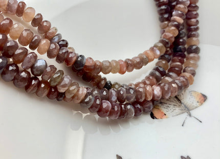 6mm 8mm 9mm AAA Gorgeous 100% Natural Chocolate Moonstone Faceted Rondelle Gemstone Beads Top Quality Moonstone Beads 8 Inches Strand # 2480