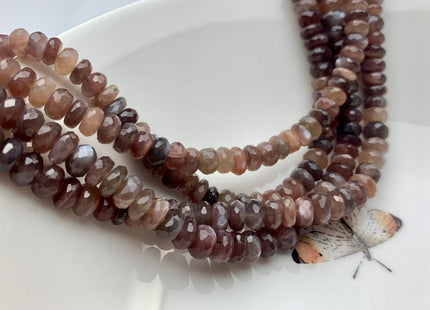 6mm 8mm 9mm AAA Gorgeous 100% Natural Chocolate Moonstone Faceted Rondelle Gemstone Beads Top Quality Moonstone Beads 8 Inches Strand # 2480
