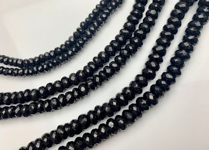 6mm 7mm 8mm 10mm AAA Gorgeous 100% Natural Black Spinel Faceted Rondelle Gemstone Bead Top Quality Black Spinel Beads 8 Inches Strand # 2482