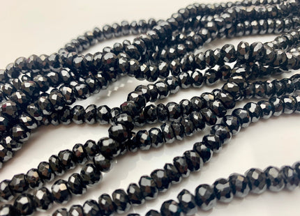 6mm 7mm 8mm 10mm AAA Gorgeous 100% Natural Black Spinel Faceted Rondelle Gemstone Bead Top Quality Black Spinel Beads 8 Inches Strand # 2482