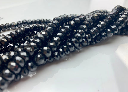 6mm 7mm 8mm 10mm AAA Gorgeous 100% Natural Black Spinel Faceted Rondelle Gemstone Bead Top Quality Black Spinel Beads 8 Inches Strand # 2482