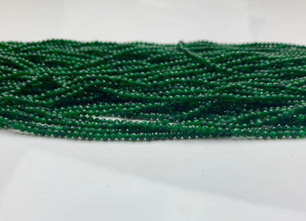 3 mm Faceted Round Tiny Green Onyx Gemstone 13 Inches Strand #2496