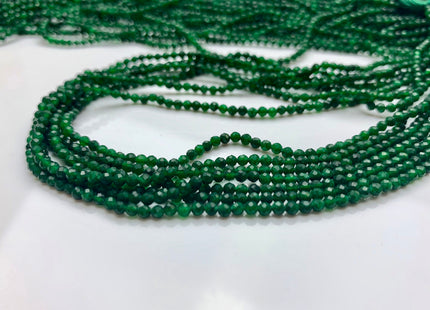 3 mm Faceted Round Tiny Green Onyx Gemstone 13 Inches Strand #2496