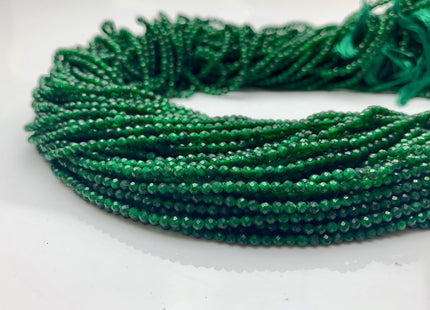 3 mm Faceted Round Tiny Green Onyx Gemstone 13 Inches Strand #2496