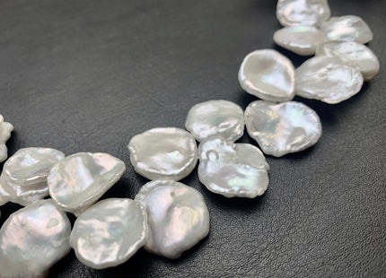 3 Pieces 15-29 mm AAA Large Cornflake Keshi Freshwater Pearls Genuine Natural White Top Drilled High Luster Nice Quality Keshi Pearl #1940