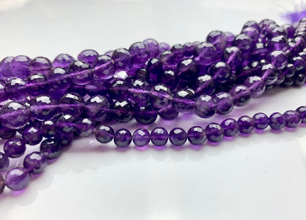 6mm 7mm 8mm 10mm AAA Top Quality 100% Natural Color Faceted Round Amethyst Gemstone Beads Genuine Amethyst Beads 8 Inches Strand #2655