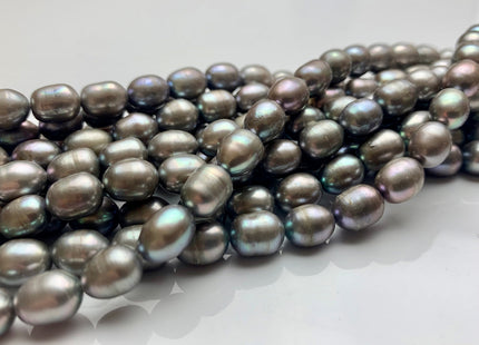 7x9 mm AA Rare Abalone Gray Color Rice Oval Shape Freshwater Pearl Beads Genuine Gray Color High Luster Freshwater Rice Pearls #1944