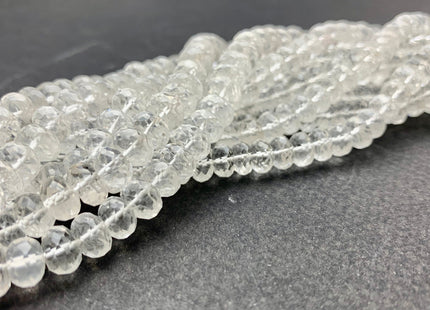 6mm 7mm 8mm AAA Top Quality 100% Natural Faceted Rondelle Clear Quartz Gemstone Beads Genuine Clear Quartz Beads 8 Inches Strand #2518