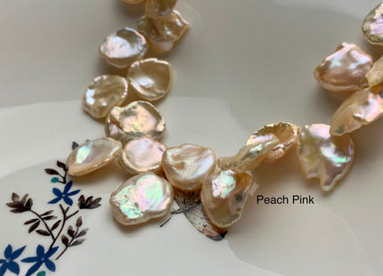 20-25 mm AAA High Luster Rare Natural Dark Mauve Pink Keshi Freshwater Pearl Beads Genuine Top Drilled Natural Corn Flake Keshi Pearl #1949