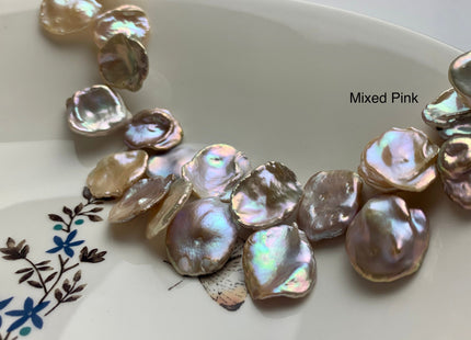 20-25 mm AAA High Luster Rare Natural Dark Mauve Pink Keshi Freshwater Pearl Beads Genuine Top Drilled Natural Corn Flake Keshi Pearl #1949