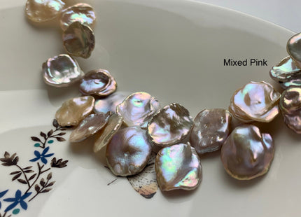 20-25 mm AAA High Luster Rare Natural Dark Mauve Pink Keshi Freshwater Pearl Beads Genuine Top Drilled Natural Corn Flake Keshi Pearl #1949