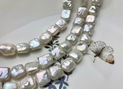 10 mm AAA Rare Natural White Square Coin Freshwater Pearl Beads Genuine High Luster Square Coin Shape Freshwater Pearls #1874