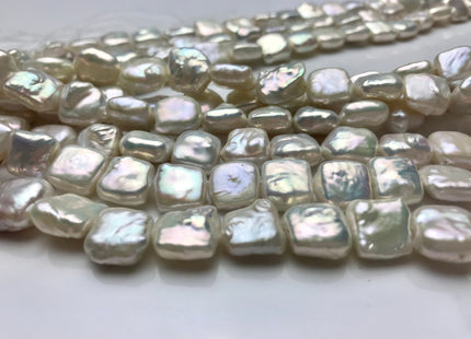 10 mm AA Rare Natural White Square Coin Freshwater Pearl Beads Genuine High Luster Square Coin Shape Freshwater Pearls #1874