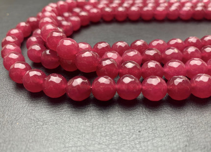 10 mm Faceted Round Fire Agate Gemstone Beads Heat Treated Ruby Pink Color Natural Fire Agate 15.5 Inches Strand #2660