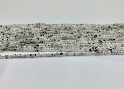 2 mm 2.5 mm AAA Faceted Round Tiny Black Rutile Quartz Gemstone Bead Genuine Black Rutile Quartz Loose Bead 15.5 Inches Strand #2538