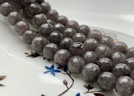 BEST DEAL 10 mm Faceted Round Fire Agate Gemstone Beads Heat Treated Gray Color Agate Loose Beads 15.5 Inches Strand #2690