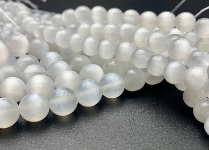 6mm 8mm AAA Natural Color Selenite Gemstone Beads Smooth Round Shape Top Quality Genuine Selenite Gemstone Loose Beads 8 Inches Strand #2568