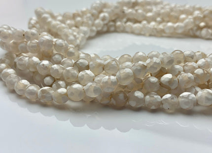 6 mm 8 mm 10 mm 12 mm AAA DZI Tibetan Agate Faceted Round Cream White Football Tibetan Agate Gemstone Loose Beads #2563