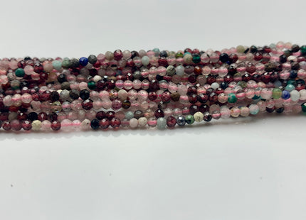 BEST DEAL 2 mm Natural Faceted Round Mixed Color Quartz Gemstone Beads Genuine Natural Quartz Gemstone Loose Beads 15.5 Inches Strand #2552