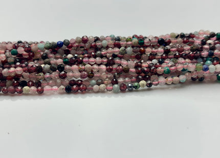 BEST DEAL 2 mm Natural Faceted Round Mixed Color Quartz Gemstone Beads Genuine Natural Quartz Gemstone Loose Beads 15.5 Inches Strand #2552