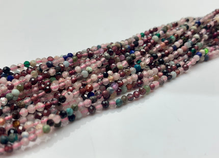 BEST DEAL 2 mm Natural Faceted Round Mixed Color Quartz Gemstone Beads Genuine Natural Quartz Gemstone Loose Beads 15.5 Inches Strand #2552