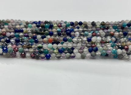 2 mm 2.5 mm Natural Faceted Round Mixed Color Quartz Gemstone Beads Genuine Natural Quartz Gemstone Loose Bead 15.5 Inches Strand #2548