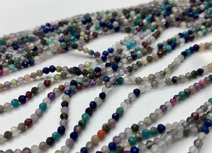 2 mm 2.5 mm Natural Faceted Round Mixed Color Quartz Gemstone Beads Genuine Natural Quartz Gemstone Loose Bead 15.5 Inches Strand #2548