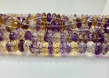 5x10-11 mm AAA Faceted Rondelle Shape Ametrine Gemstone Beads Genuine High Quality Natural Color Ametrine Gemstone 16 Inches Strand #2578
