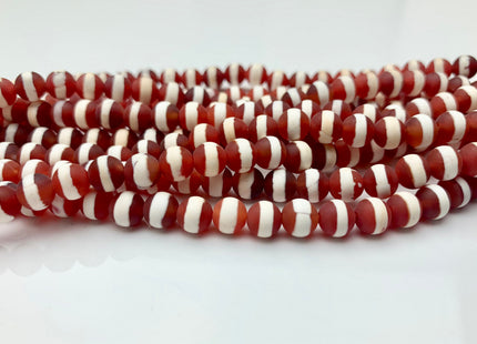 6mm 8mm 10mm AAA DZI Tibetan Agate Faceted Round Orange And White Stripe Tibetan Agate Gemstone Loose Beads #2572