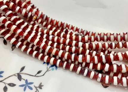 6mm 8mm 10mm AAA DZI Tibetan Agate Faceted Round Orange And White Stripe Tibetan Agate Gemstone Loose Beads #2572