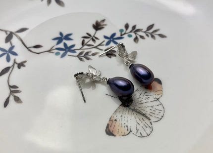 One Pair 925 Sterling Silver/Gold Earring Peg Setting Genuine 925 Sterling Silver Butterfly Studs Findings For Half Drilled Pearls #10005-A