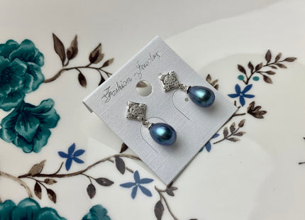 One Pair 925 Sterling Silver/Gold Earring Peg Setting Genuine 925 SterlingSilver Diamond Shape Studs Finding For Half Drilled Pearl #10007-A