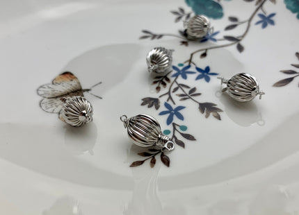 8 mm 10 mm .925 Sterling Silver Corrugated Clasp With Closed Jump Rings, Corrugated Sterling Silver Finding w/Sealed Jump Rings #10336