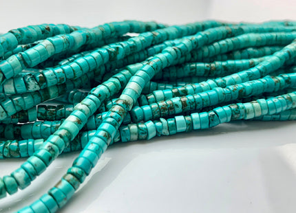 4 mm Turquoise Heishi Rondelle Shape Gemstones Loose Beads 15 Inches Strand #2580