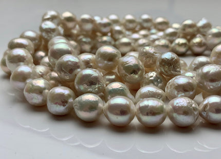 10-13 mm AAA Natural White High Luster Edison Baroque Freshwater Pearls Beads Genuine Rare Silver White Luster Edison Pearls #1973