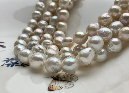 10-13 mm AAA Natural White High Luster Edison Baroque Freshwater Pearls Beads Genuine Rare Silver White Luster Edison Pearls #1973