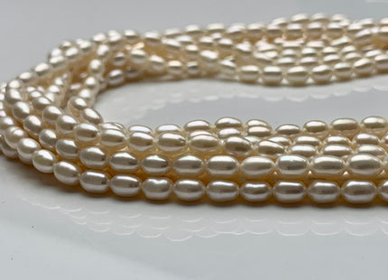 4x5.5 mm AAAA Natural White Color Rice Shape Freshwater Pearls Genuine Tiny Freshwater Pearl Beads Bridal Pearls #1452
