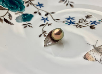 One Piece 925 Sterling Silver Pendant Setting Findings For Half Drilled Pearls Leaf Shape Design Pearl Mounting DIY Jewelry Pendant #10010-A