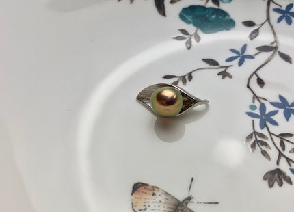 One Piece 925 Sterling Silver Pendant Setting Findings For Half Drilled Pearls Leaf Shape Design Pearl Mounting DIY Jewelry Pendant #10010-A