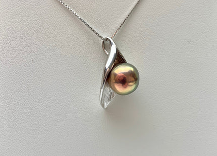 One Piece 925 Sterling Silver Pendant Setting Findings For Half Drilled Pearls Leaf Shape Design Pearl Mounting DIY Jewelry Pendant #10010-A