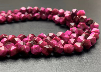 7-8 mm AAA Faceted Star Cut Pink Tiger Eye Gemstone Beads Genuine Faceted High Quality Pink Tiger Eye Loose Beads 15 Inches Strand #2722