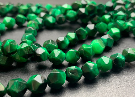 7-8 mm AAA Faceted Star Cut Green Tiger Eye Gemstone Beads Genuine Faceted High Quality Green Tiger Eye Loose Beads 15 Inches Strand #2720