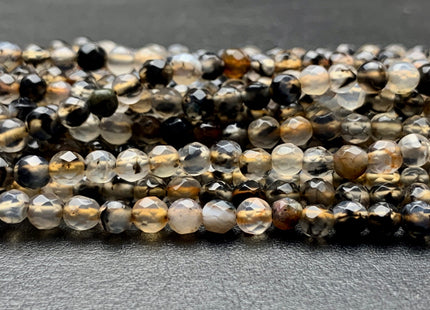 4 mm 6 mm Faceted Round Dragon Vein Agate Gemstone Beads Genuine Agate Gemstone Loose Beads 14 Inches Strand #2740