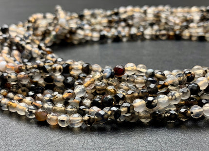 4 mm 6 mm Faceted Round Dragon Vein Agate Gemstone Beads Genuine Agate Gemstone Loose Beads 14 Inches Strand #2740