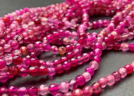 4 mm Faceted Round Multi Pink Agate Gemstone Beads Genuine Agate Gemstone Loose Beads 14 Inches Strand #2743