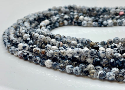 BEST DEAL 4 mm Faceted Round Multi Black White Agate Gemstone Beads Genuine Agate Gemstone Loose Beads 14 Inches Strand #2759