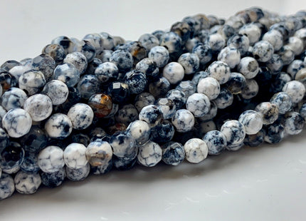 BEST DEAL 4 mm Faceted Round Multi Black White Agate Gemstone Beads Genuine Agate Gemstone Loose Beads 14 Inches Strand #2759