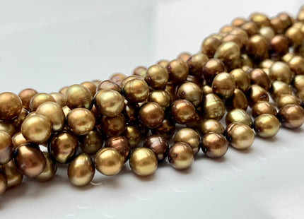 5X6 mm AAA Top Drilled Freshwater Pearl Golden Copper Color Rice Shape Genuine High Luster Dancing Freshwater Pearls #1978